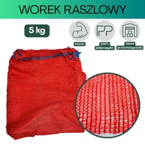 Worki raszlowe 5 kg czerwone 100 szt