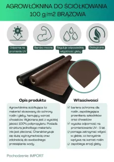 Agrowłóknina brązowa Wigo-garden 100g/m2 160cm 25mb - 2