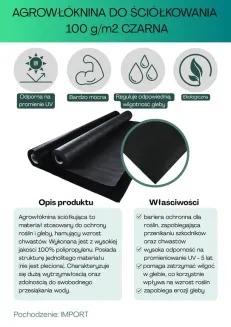 Agrowłóknina czarna Wigo-garden 2% UV 100g/m2 200cm 100mb - 2