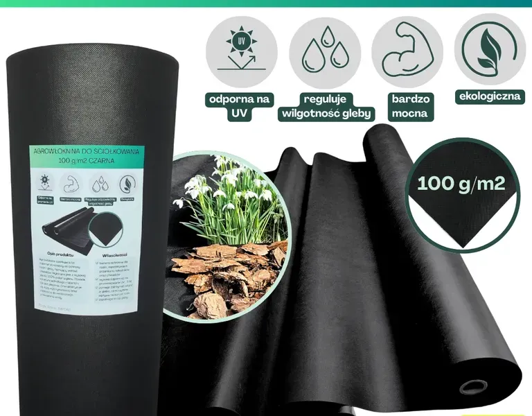 Agrowłóknina czarna Wigo-garden 2% UV 100g/m2 200cm 100mb
