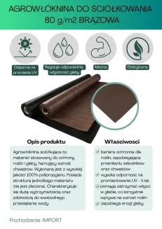Agrowłóknina brązowa Wigo-garden 80g/m2 200cm 50mb - 2