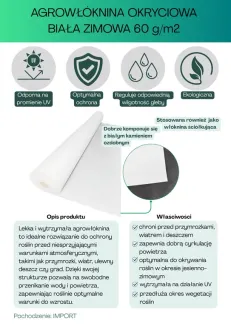 Agrowłóknina biała Plantex 60g/m2 160cm 100mb - 2