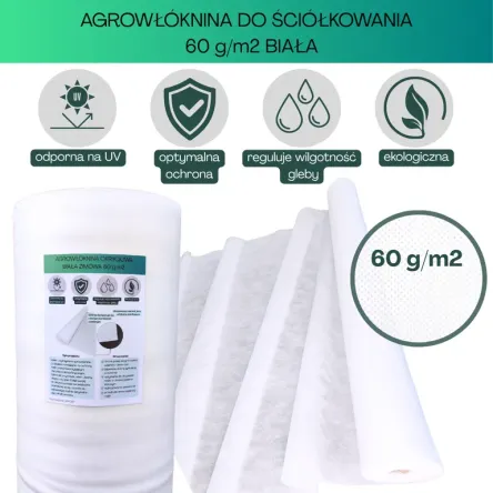 Agrowłóknina biała Plantex 60g/m2 160cm 100mb