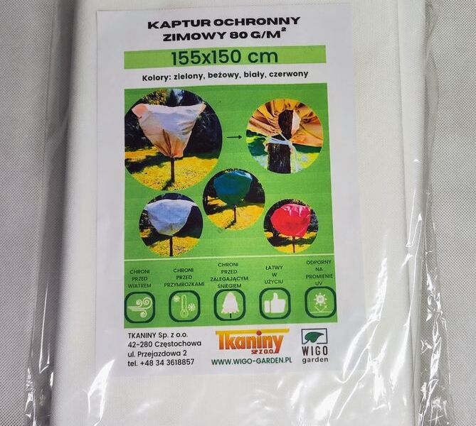 Zimowy kaptur ochronny Agro-worek biały 155x150cm 5szt