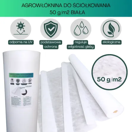 Agrowłóknina biała Plantex 50g/m2 320cm 50mb