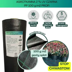 Agrotkanina czarna PROFI PP UV 100g/m2 420cm 25mb