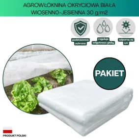 Agrowłóknina biała Plantex 30g/m2 200cm 25mb / pakiet