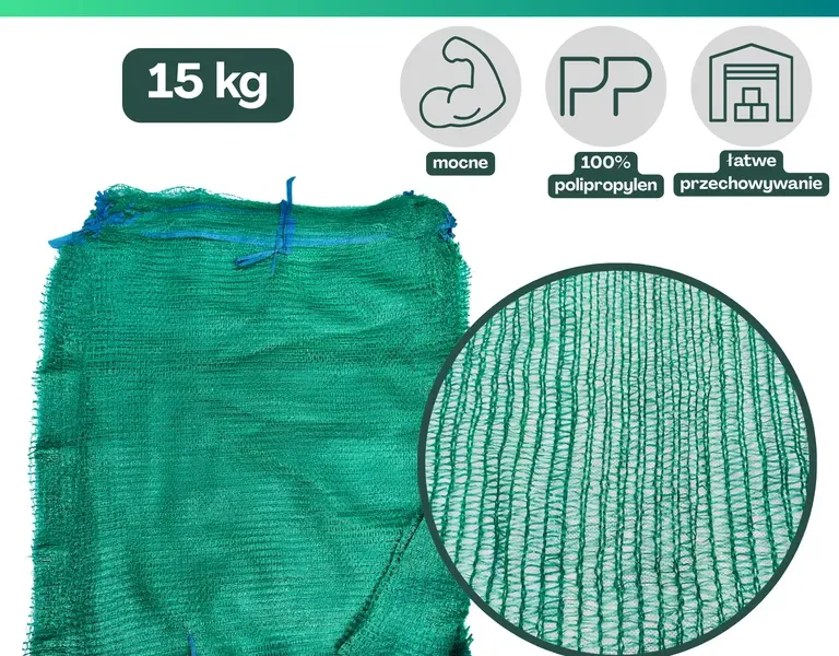 Worki raszlowe 15 kg zielone 100 szt
