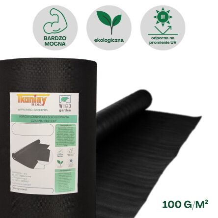 Agrowłóknina czarna Wigo-garden 2% UV 100g/m2 160cm 100mb