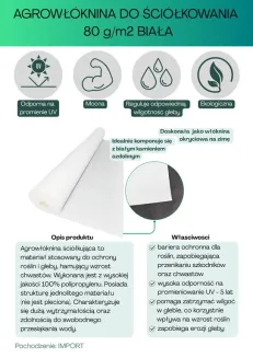 Agrowłóknina biała ściółkująca Plantex 80g/m2 120 cm 50 mb - 2