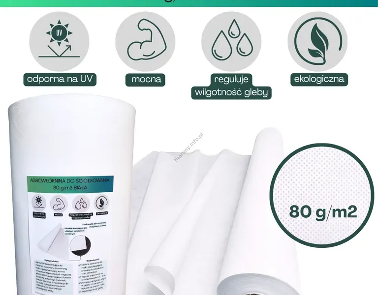 Agrowłóknina biała ściółkująca Plantex 80g/m2 120 cm 50 mb