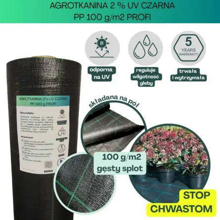 Agrotkanina czarna PROFI PP UV 100g/m2 420cm 20mb