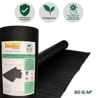 Agrowłóknina czarna Wigo-garden 2% UV 60g/m2 320cm 20mb