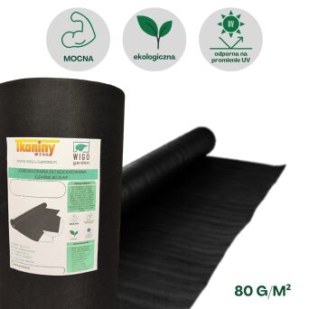 Agrowłóknina czarna Wigo-garden 2% UV 80g/m2 160cm 20mb