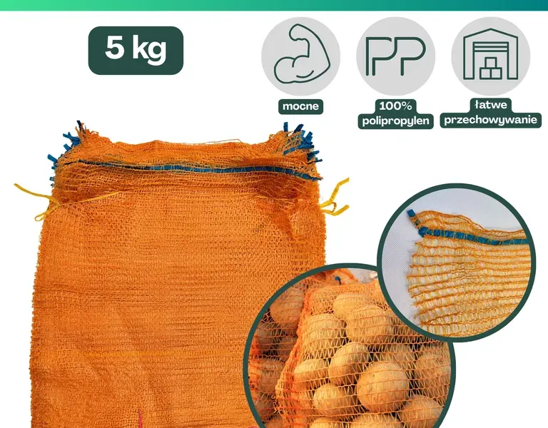 Worki raszlowe 5 kg pomarańczowe 10 szt
