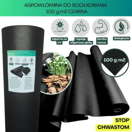 Agrowłóknina czarna Wigo-garden 2% UV 100g/m2 160cm 1mb