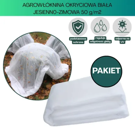 Agrowłóknina biała Plantex 50g/m2 160cm 10mb