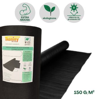 Agrowłóknina czarna Wigo-garden 2% UV 150g/m2 160cm 50mb