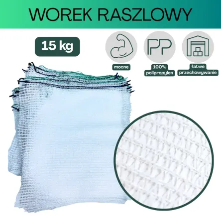 Worki raszlowe 15 kg białe 5 szt
