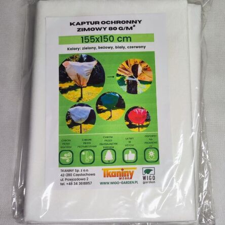 Zimowy kaptur ochronny Agro-worek biały 155x150cm 1szt