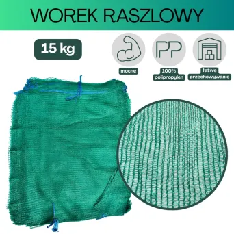 Worki raszlowe 15 kg zielone 50 szt