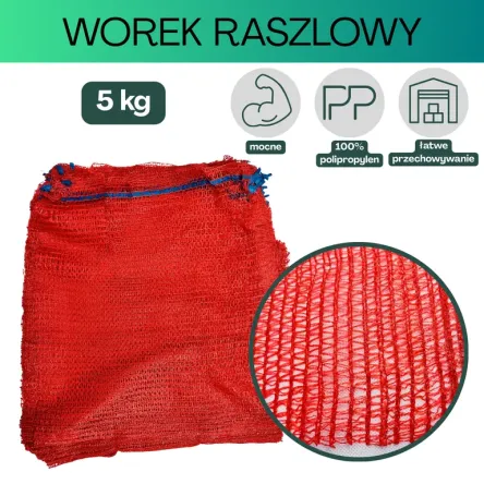 Worki raszlowe 5 kg czerwone 5 szt