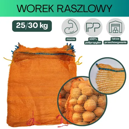 Worki raszlowe 25 kg jasny oranż 50 szt