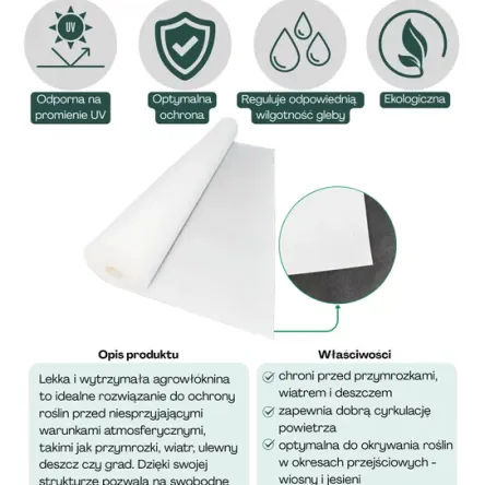 Agrowłóknina biała Plantex 30g/m2 475cm 100mb