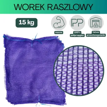 Worki raszlowe 15 kg fioletowe 50 szt