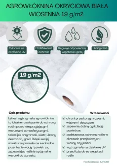Agrowłóknina biała Plantex 19g/m2 320cm 50mb - 2