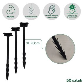 Szpilki do agrotkaniny 20 cm 50 szt