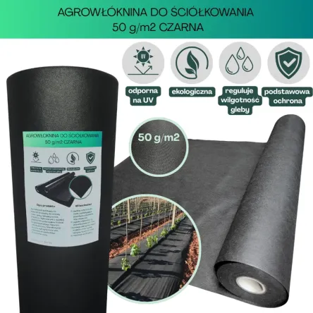 Agrowłóknina czarna Wigo-garden 2% UV 50g/m2 160cm 10mb
