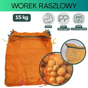 Worki raszlowe 15 kg jasny oranż 25 szt