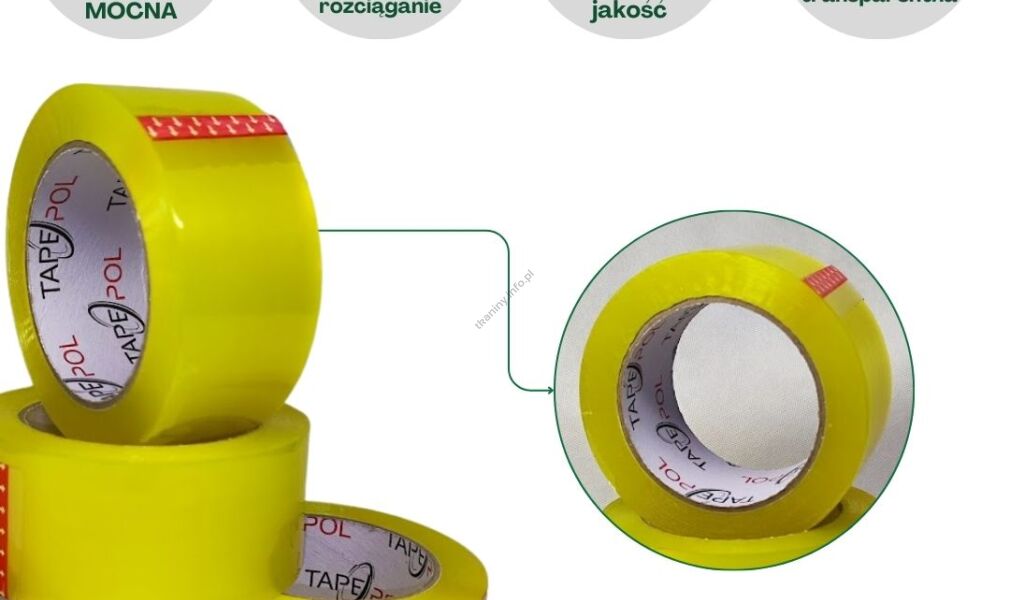 Taśma pakowa przezroczysta 100 mb Super Mocna