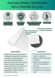 Agrowłóknina biała Plantex 60g/m2 320cm 20mb - 2