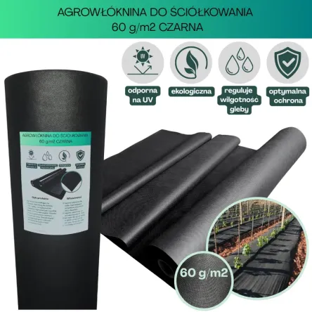 Agrowłóknina czarna Wigo-garden 2% UV 60g/m2 120cm 100mb