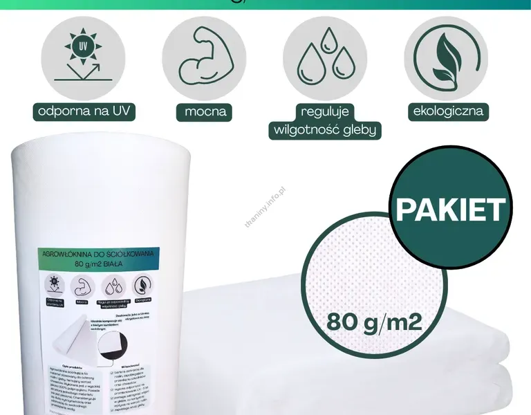 Agrowłóknina biała Wigo-Garden 80g/m2 160cm 25mb