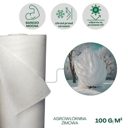 Agrowłóknina biała okryciowa Plantex 100g/m2 200cm 25mb