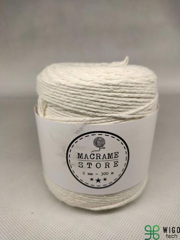 Sznurek do makramy bawełniany naturalny 2MM/300M